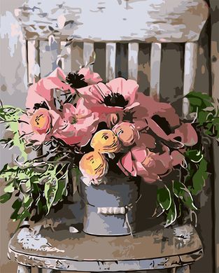 Картина за номерами "Букет квітів на стільці" Origami 40x50см LW 3084 в інтернет-магазині "Я - Picasso"