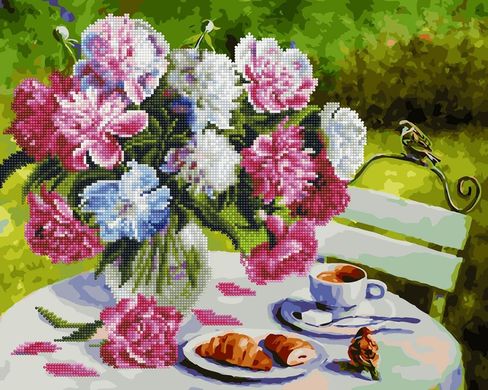 Алмазна картина-розмальовка "Сніданок у саду" BrushMe 3D ефект подарункова коробка 40x50см GZS1137 в інтернет-магазині "Я - Picasso"