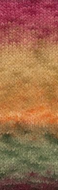 Пряжа Mohair Trend Print/Мохер Тренд Принт, гранат-оливковый-зеленый-оранжевый 1, Laines du Nord