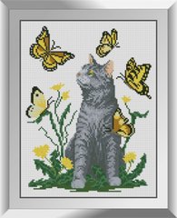 Алмазна мозаїка "Кот з метеликами" Dream Art в коробці 31629 в інтернет-магазині "Я - Picasso"