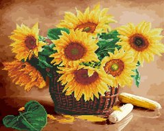 Алмазна картина-розмальовка "Соняшники в кошику" BrushMe 3D ефект подарункова коробка 40x50см GZS1138 в інтернет-магазині "Я - Picasso"