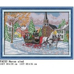 Зимова корета Набір для вишивання хрестиком з друкованою схемою на тканині Joy Sunday FA232 в інтернет-магазині "Я - Picasso"