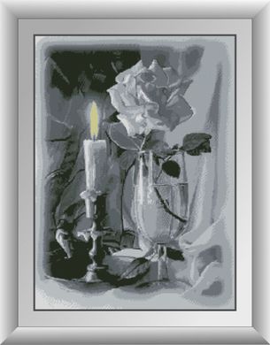 30087 Свеча и роза. Dream Art. Набор алмазной живописи (квадратные, полная) в интернет-магазине "Я - Picasso"