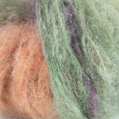 Пряжа Mohair Trend Print/Мохер Тренд Принт, гранат-оливковый-зеленый-оранжевый 1, Laines du Nord