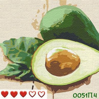 Картини за номерами "Зелений авокадо" Барви полотно на підрамнику 40x40 см 0051П4 в інтернет-магазині "Я - Picasso"