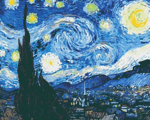 Картина за номерами "Зоряна ніч" полотно на підрамнику 40x50 см RB-0381 в інтернет-магазині "Я - Picasso"