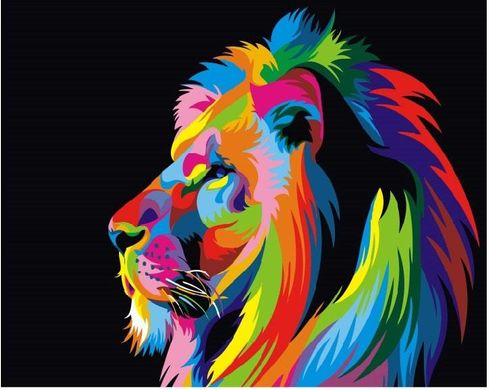 Картина за номерами "Райдужний лев" BrushMe полотно на підрамнику 40x50см GX3973 в інтернет-магазині "Я - Picasso"