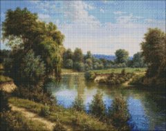 Алмазна мозаїка "Літній пейзаж" Ідейка полотно на підрамнику 40x50см AMO7279 в інтернет-магазині "Я - Picasso"