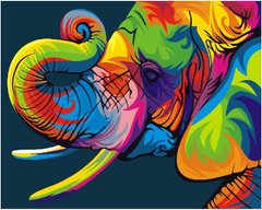 Картина по номерам - Радужный слон 40х50 в интернет-магазине "Я - Picasso"