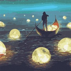 Картина по номерам "Лунная гавань с красками металлик" Идейка 50х50см KHO5040 в интернет-магазине "Я - Picasso"