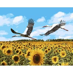 Картина за номерами "Лелеки в небі" Ідейка полотно на підрамнику 40x50см КНО4182 в інтернет-магазині "Я - Picasso"