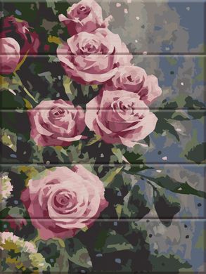 Картина по номерам на дереве - Дымчатые розы 30x40 см в интернет-магазине "Я - Picasso"