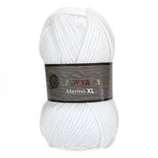 Пряжа Merino Xl/Мерино ХЛ, белый NW025, Lady Yarn