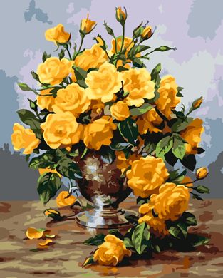 Картина за номерами "Жовті троянди у вазі" Origami 40x50см LW 3014 в інтернет-магазині "Я - Picasso"