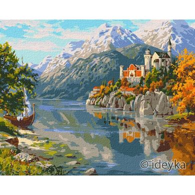 Картина за номерами "Замок в горах " Ідейка полотно на підрамнику 40x50см КНО2840 в інтернет-магазині "Я - Picasso"