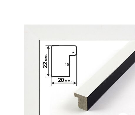 Багетная рамка (бело-черная, 2 см) в интернет-магазине "Я - Picasso"