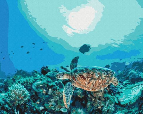 Картина по номерам - Черепаха в коралловом рифе в интернет-магазине "Я - Picasso"