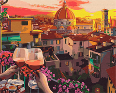 Картина за номерами "Затишний вечір з вином" BrushMe полотно на підрамнику 40х50см BS51583 в інтернет-магазині "Я - Picasso"
