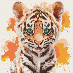 Картина за номерами "Маленький тигр" Ідейка полотно на підрамнику 30x30см КНО4195 в інтернет-магазині "Я - Picasso"