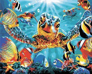 Картина за номерами "Посмішка черепахи" ArtStory подарункова упаковка 40x50см AS0880 в інтернет-магазині "Я - Picasso"