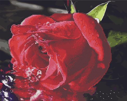 Алмазна картина-розмальовка "Червона троянда" BrushMe 3D ефект подарункова коробка 40x50см GZS1074 в інтернет-магазині "Я - Picasso"