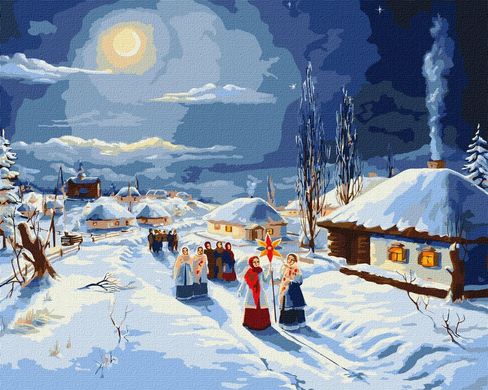 Картина за номерами "Різдвяні колядки " Ідейка полотно на підрамнику 40x50см KHO4959 в інтернет-магазині "Я - Picasso"