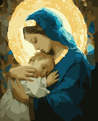 Картини за номерами "Марія та Ісус" (з золотими фарбами) Artissimo полотно на підрамнику 40x50 см PN0335 в інтернет-магазині "Я - Picasso"
