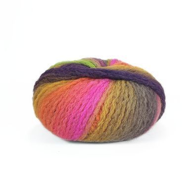 Пряжа Alpaca Color/Альпака Колор, помаранчевий-коричневий-салатовий-рожевий мультиколор 3, Laines du Nord