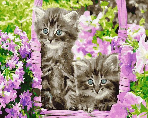 Картина за номерами "Кошенята в кошику" BrushMe полотно на підрамнику 40x50см GX29109 в інтернет-магазині "Я - Picasso"