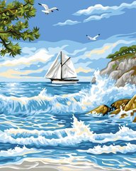 Картина за номерами "Прибій біля острова" BrushMe полотно на підрамнику 40x50см GX24116 в інтернет-магазині "Я - Picasso"