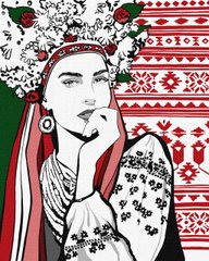Картина за номерами "Чарівна українка" Ідейка полотно на підрамнику 40х40см KHO4977 в інтернет-магазині "Я - Picasso"