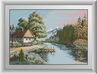 30782 Домик в горах. Dream Art. Набор алмазной живописи (квадратные, полная) в интернет-магазине "Я - Picasso"
