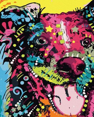Картина за номерами "Песик в красках" BrushMe полотно на підрамнику 40x50см GX34673 в інтернет-магазині "Я - Picasso"
