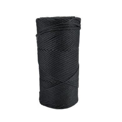Пряжа Cotton Macrame/Котон Макраме, чорний 1001/270, Hobby Trend