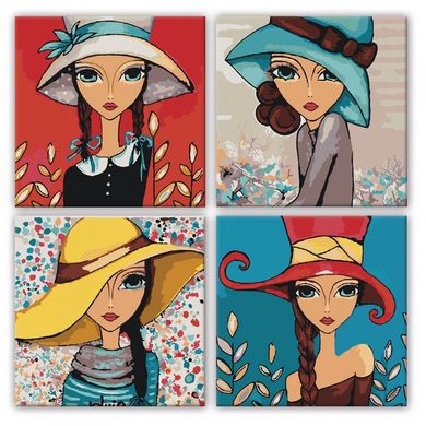 Набор для росписи по номерам полиптих - Яркие девочки в интернет-магазине "Я - Picasso"