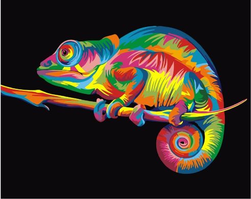 Картина по номерам - Радужный хамелеон 40x50 см в интернет-магазине "Я - Picasso"
