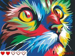 Картини за номерами "Строкатий кіт" Барви полотно на підрамнику 40x50 см 0008Т1 в інтернет-магазині "Я - Picasso"