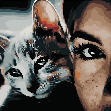 Картина по номерам - Кошачий взгляд 40x40см в интернет-магазине "Я - Picasso"
