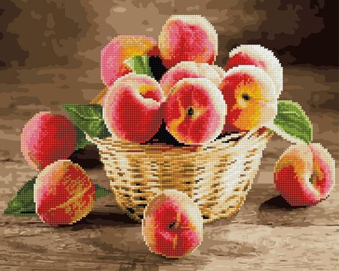 Алмазная картина-раскраска - Спелые персики в интернет-магазине "Я - Picasso"