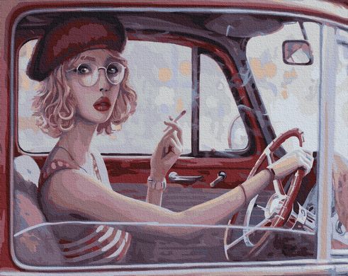 Картина по номерам - Красавица за рулем 40х50 в интернет-магазине "Я - Picasso"