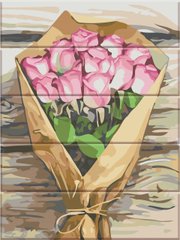 Картина за номерами на дереві "Букет рожевих троянд" ArtStory подарункова упаковка 30x40см ASW151 в інтернет-магазині "Я - Picasso"