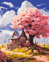 Картина по номерам "Розовое дерево в лесу" Origami 40x50см LW 3296 в интернет-магазине "Я - Picasso"