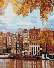 Алмазна мозаїка "Осінній Амстердам" BrushMe полотно на підрамнику 40x50см DBS1046 в інтернет-магазині "Я - Picasso"