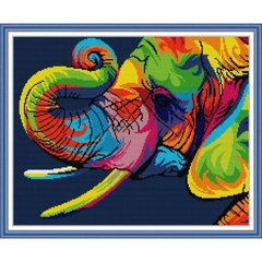 Веселковий слон Набір для вишивання хрестиком з друкованою схемою на тканині Joy Sunday DA497 в інтернет-магазині "Я - Picasso"