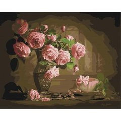 Картина по номерам "Чайные розы в вазе" BrushMe холст на подрамнике 40x50см BS7814 в интернет-магазине "Я - Picasso"