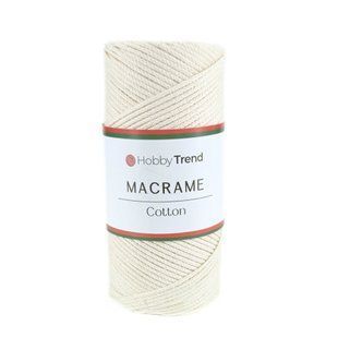 Пряжа Cotton Macrame/Котон Макраме, молочний 1001/010, Hobby Trend