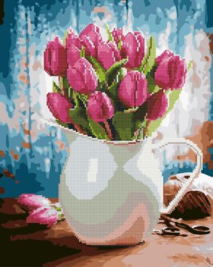 Алмазная картина-раскраска - Тюльпаны для любимой в интернет-магазине "Я - Picasso"