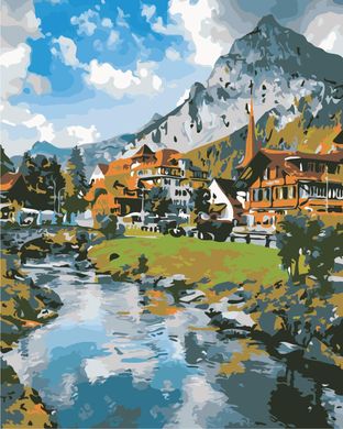 Картина за номерами "Гірська село" ArtStory подарункова упаковка 40x50см AS0864 в інтернет-магазині "Я - Picasso"