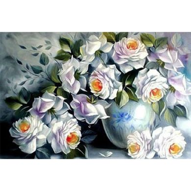 Алмазна мозаїка "Білі троянди" Алмазна мозаїка 60х40 DM-046 в інтернет-магазині "Я - Picasso"