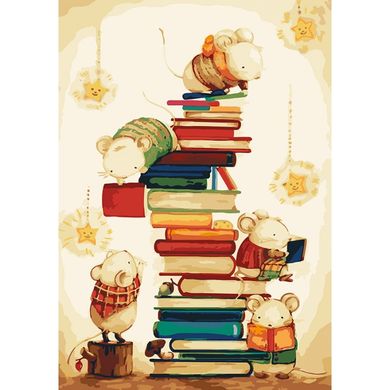 Картина за номерами "Маленькі читачі" Ідейка полотно на підрамнику 35x50см КНО4111 в інтернет-магазині "Я - Picasso"